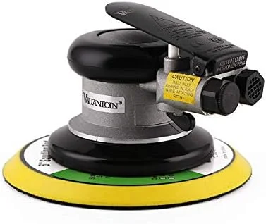 6 Professional Air Random Orbital Palm Sander with 1pc 6 Backup Plate, Heavy Duty Dual Action Pneumatic Sander Silver
