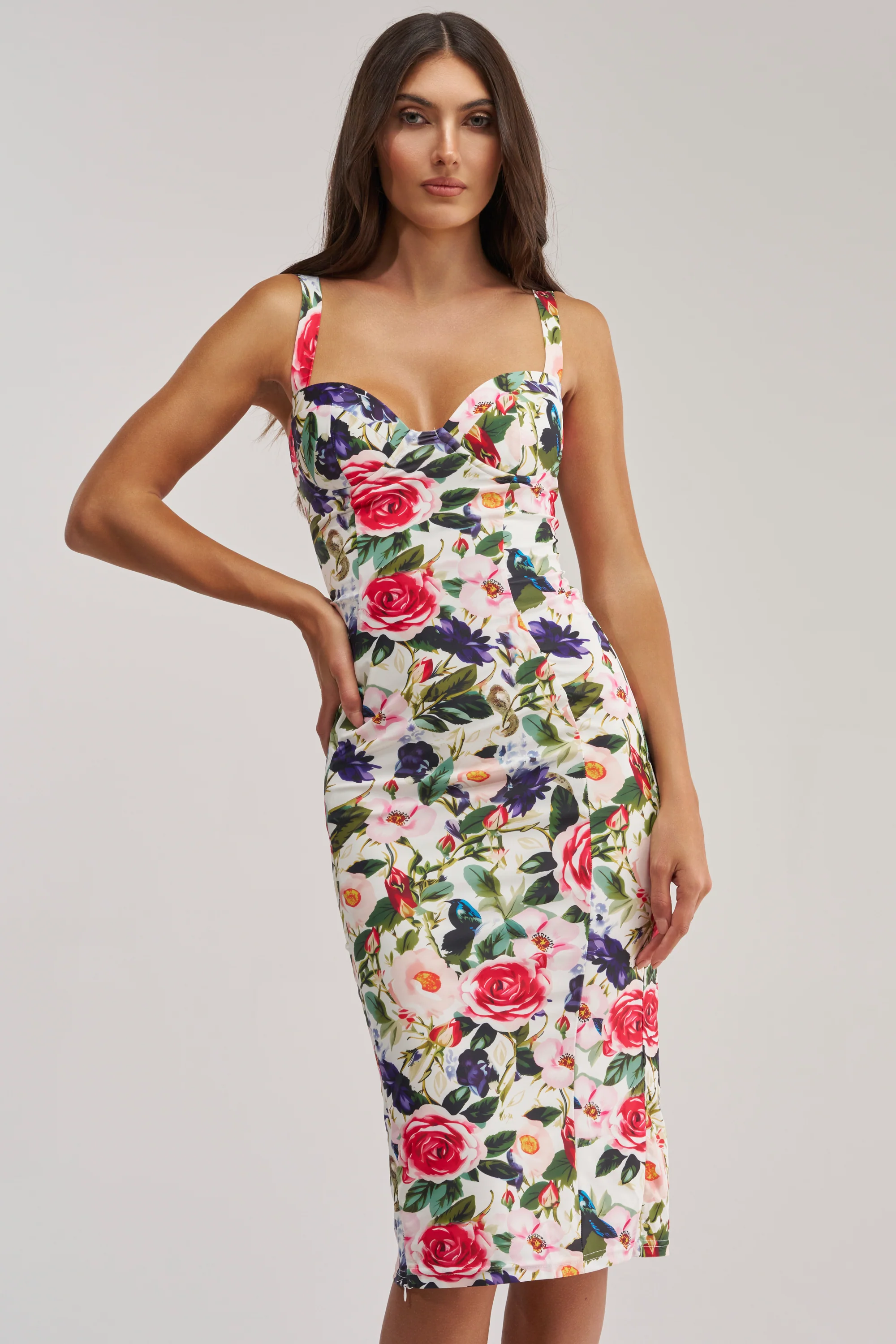 TALK IS CHEAP FLORAL MIDI DRESS - Akira Store
