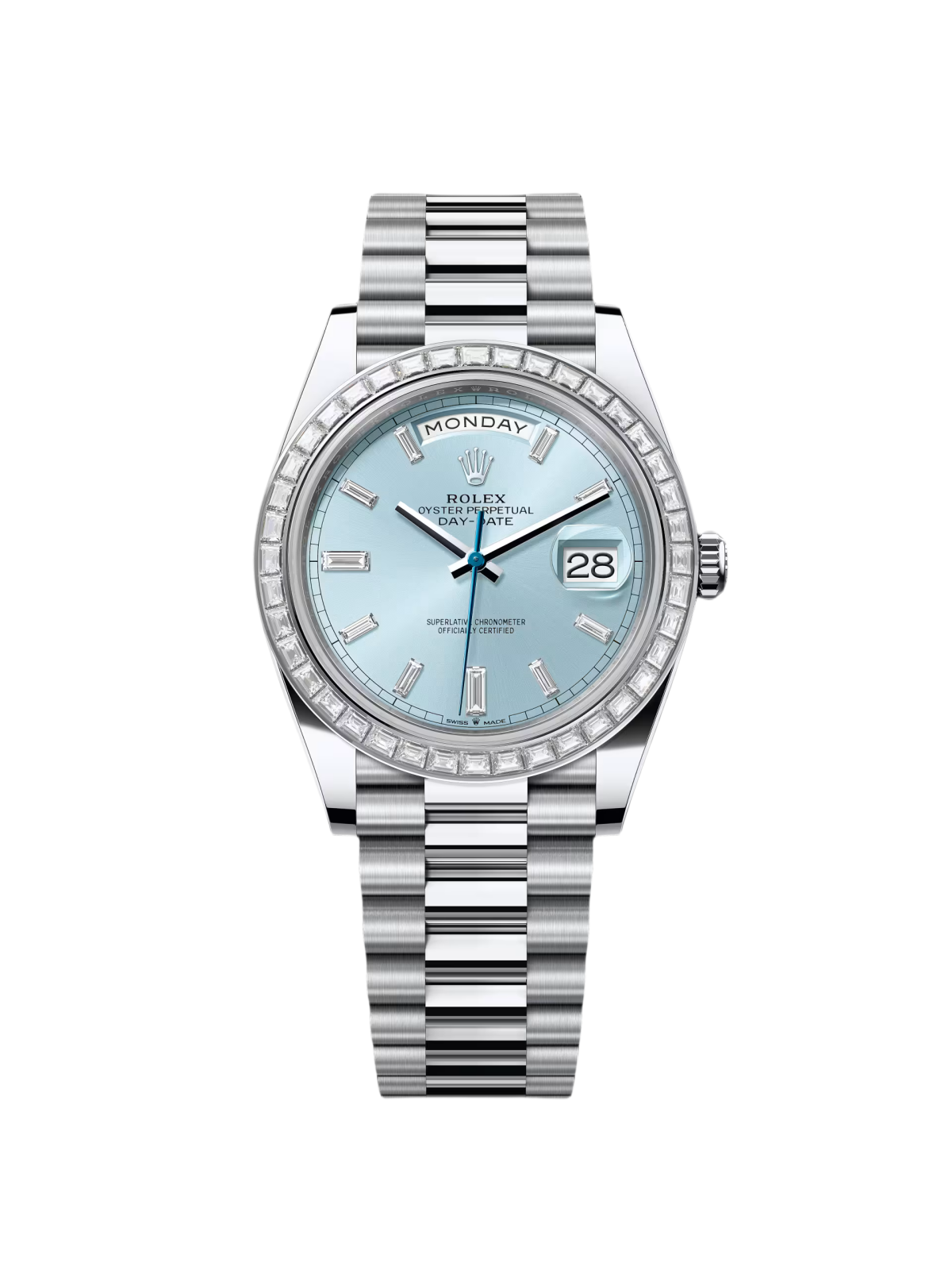 【Super Clone】RLX Day-Date 40mm 228396TBR-0002 Ice Blue Diamonds Dial