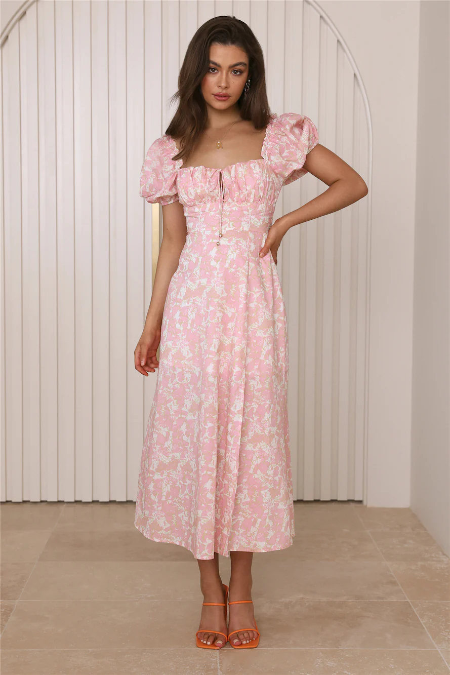 Midnight Dancing Midi Dress Pink