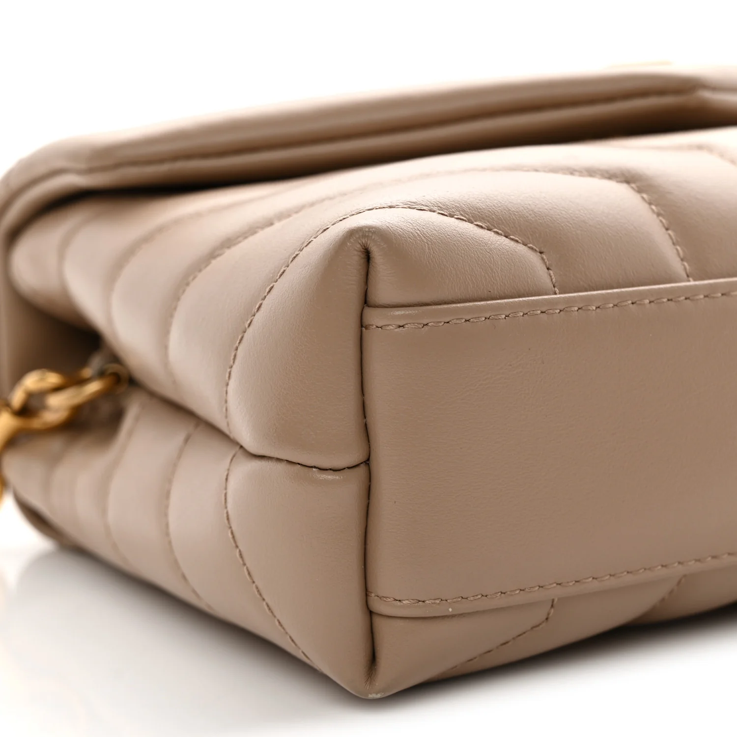 Calfskin Y Quilted Monogram Toy Loulou Crossbody Bag Dark Beige