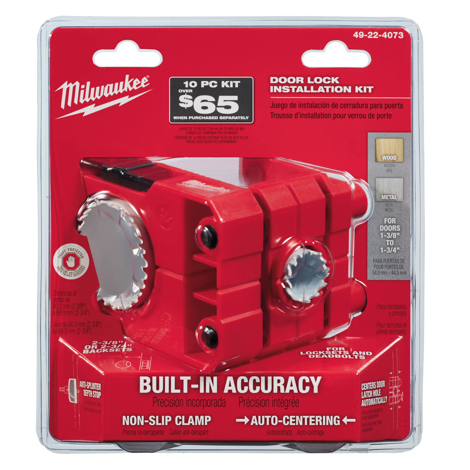 Milwaukee 49-22-4073 Hole Saw Door Lock Installation Kit