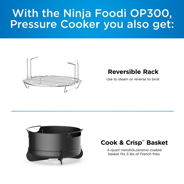 Autocuiseur Ninja Foodi TenderCrisp 8 en 1 de 6,5 litres, OP300
