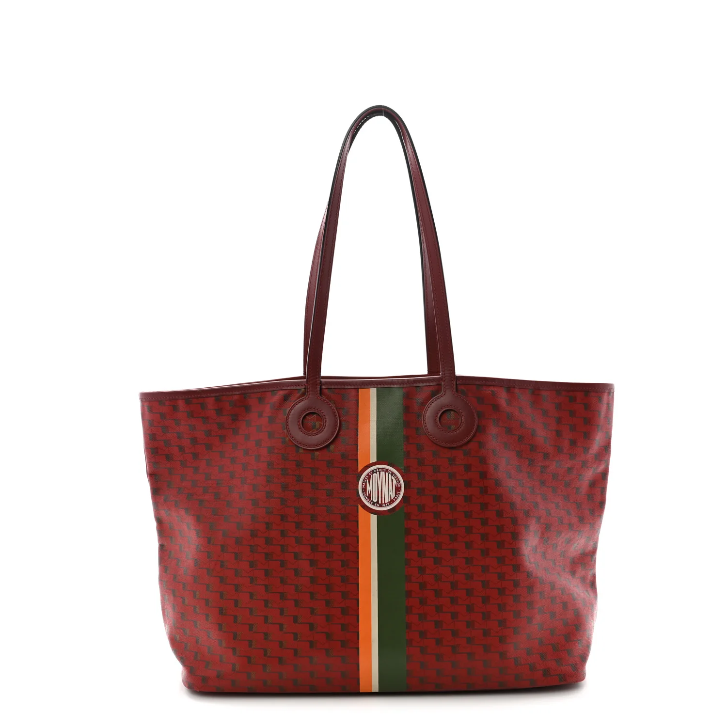 Grained Calfskin Canvas 1920 Oh! Tote Ruban GM Madder Bronze