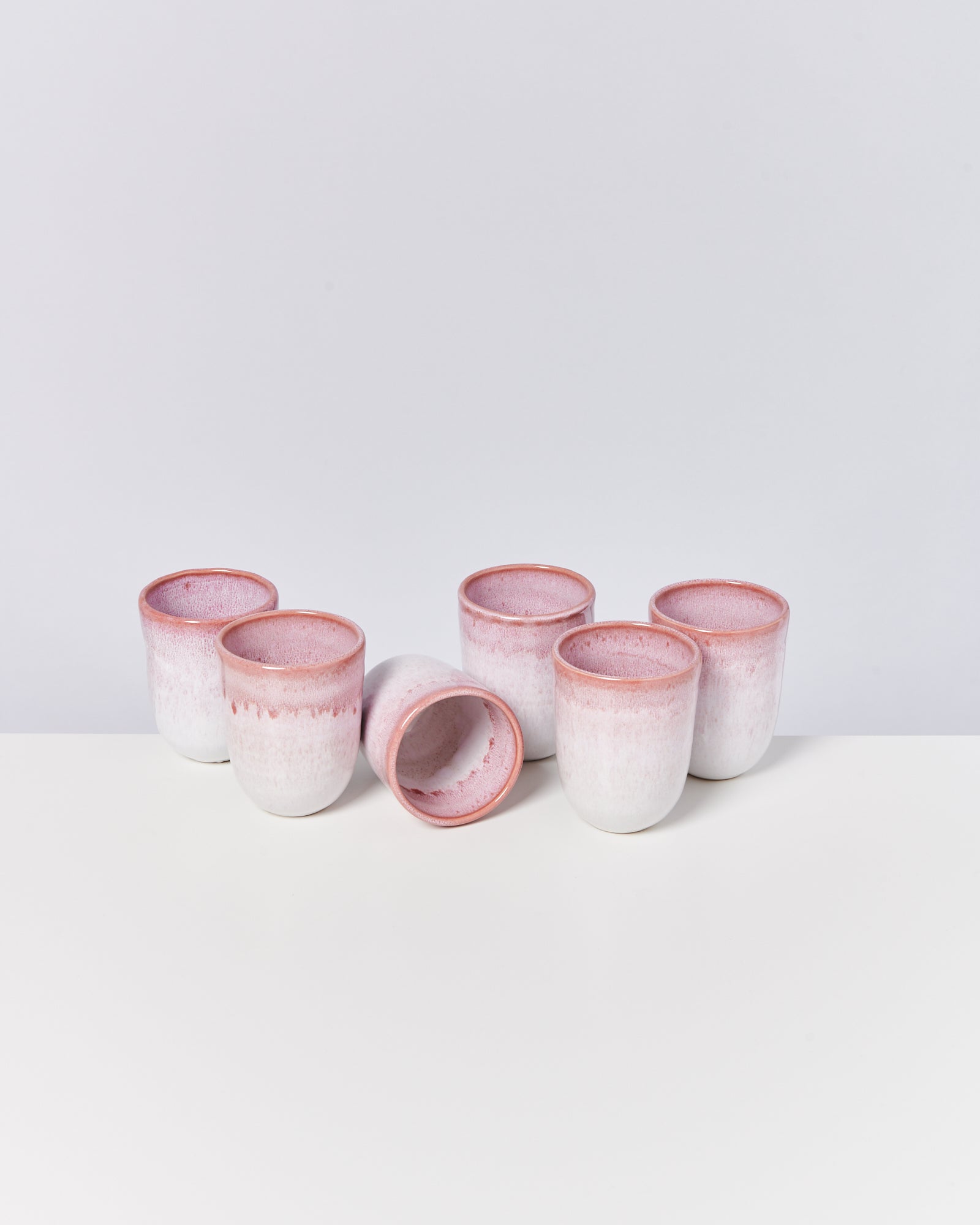 COPA ALTO - LARGE CUP PINK WHITE SET OF 6