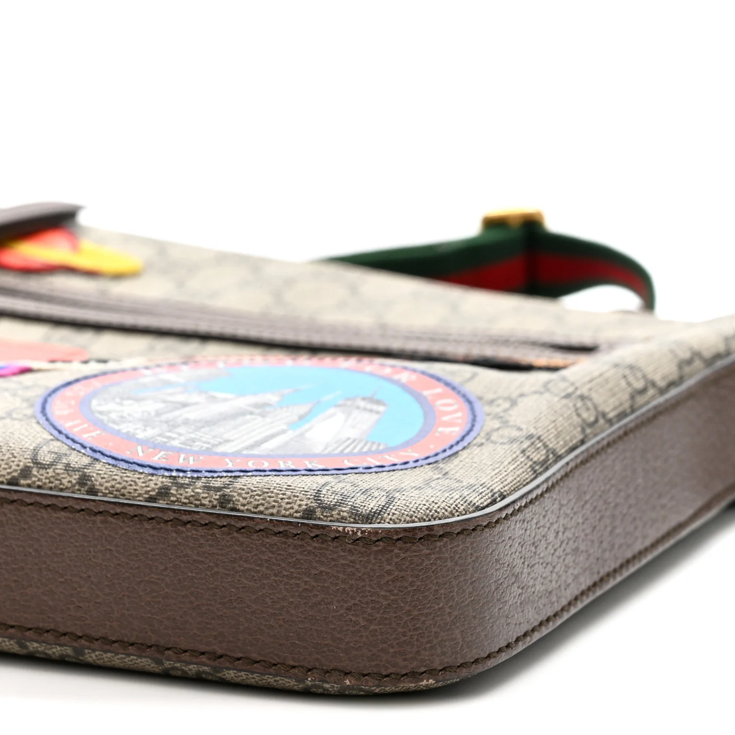 Soft GG Supreme Monogram Courrier Web Medium Flat Messenger Bag Beige New Acero Multicolor