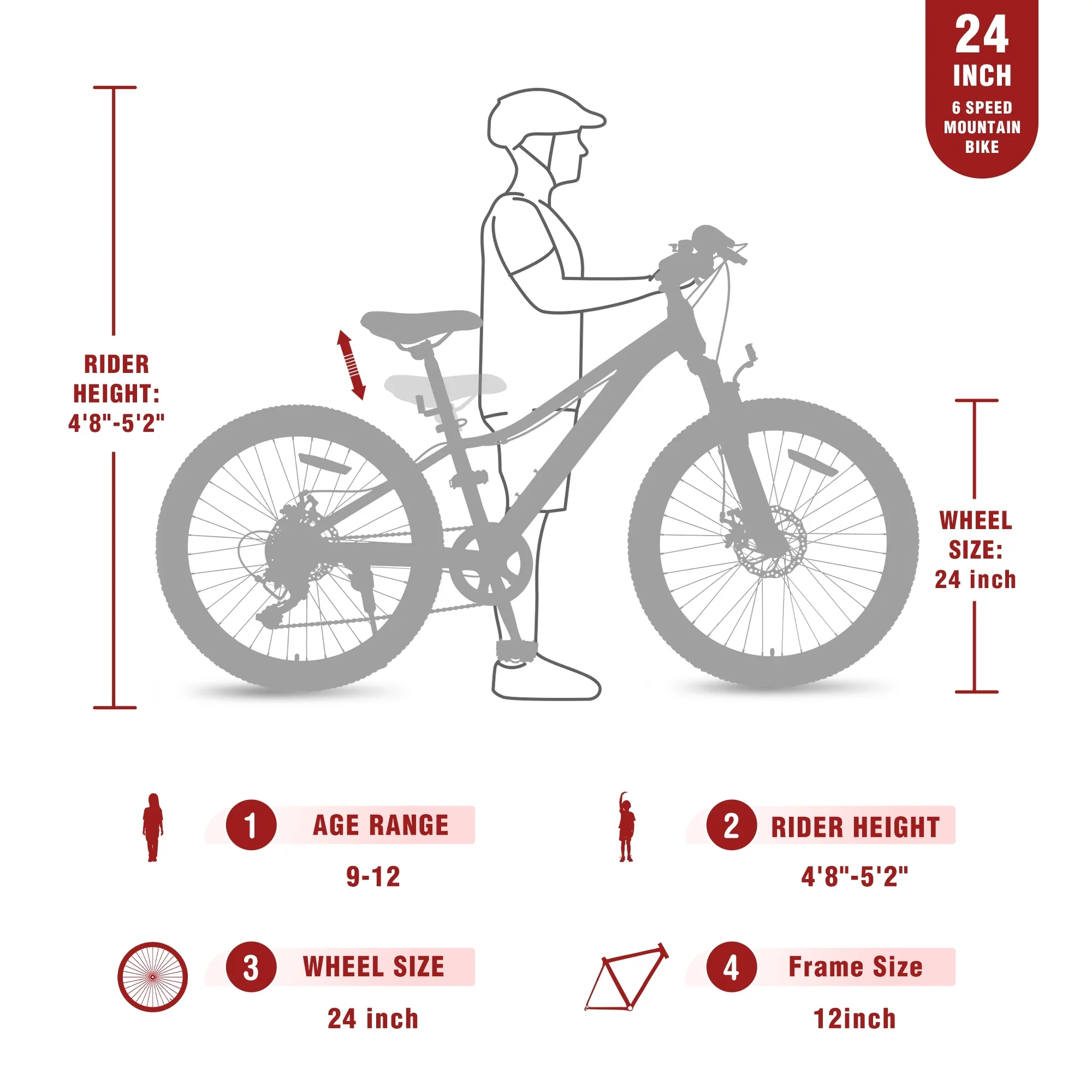 24“/26 Mountain Bike for Women - 21-Speed, Dual Disc Brakes, Front Suspension, All-Terrain Tires, 85% Pre-Assembled Carbon Steel Frame Bicycle