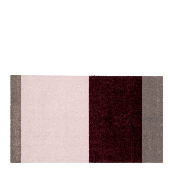 Stripes horisontal gulvmatte 120x67 cm bordeaux/rose/sand