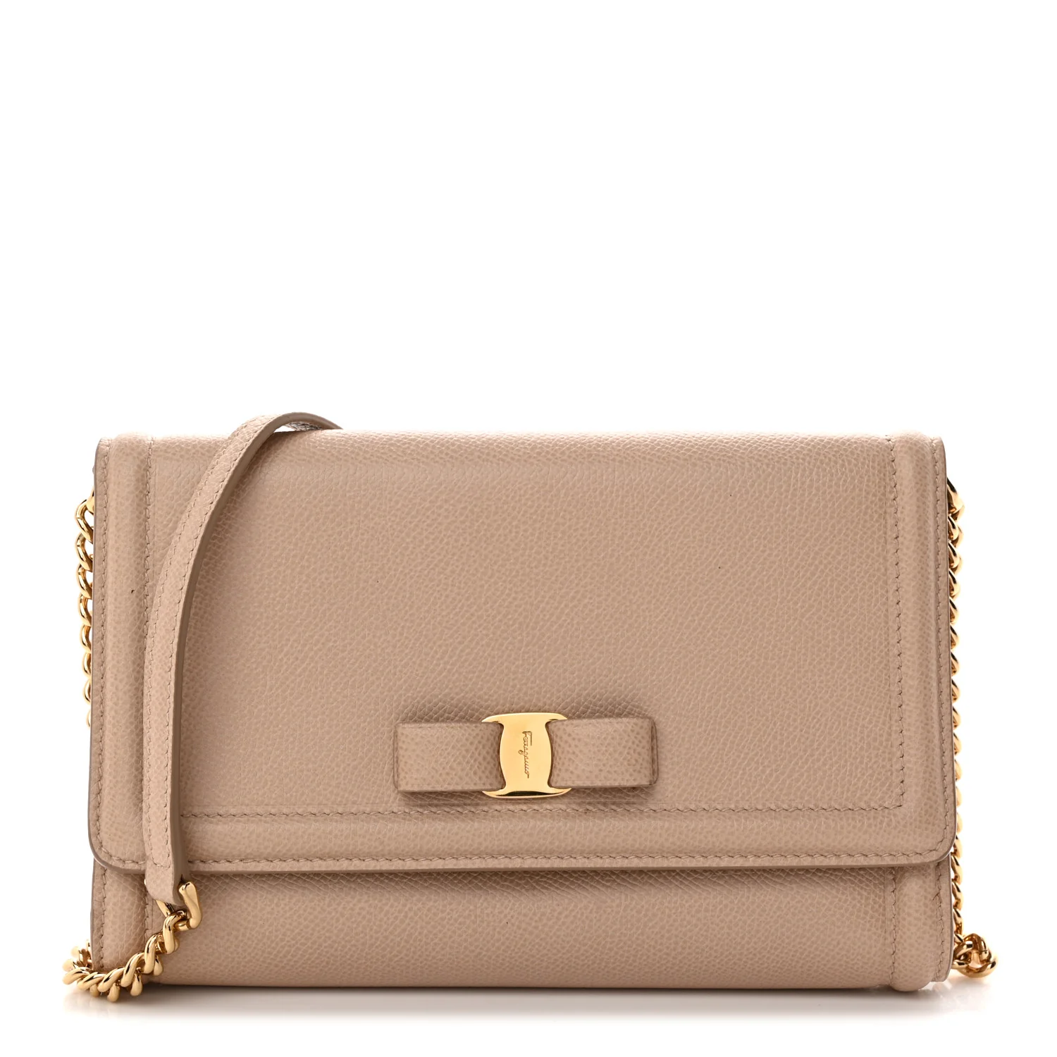 Printed Calfskin Ginny Shoulder Bag Beige
