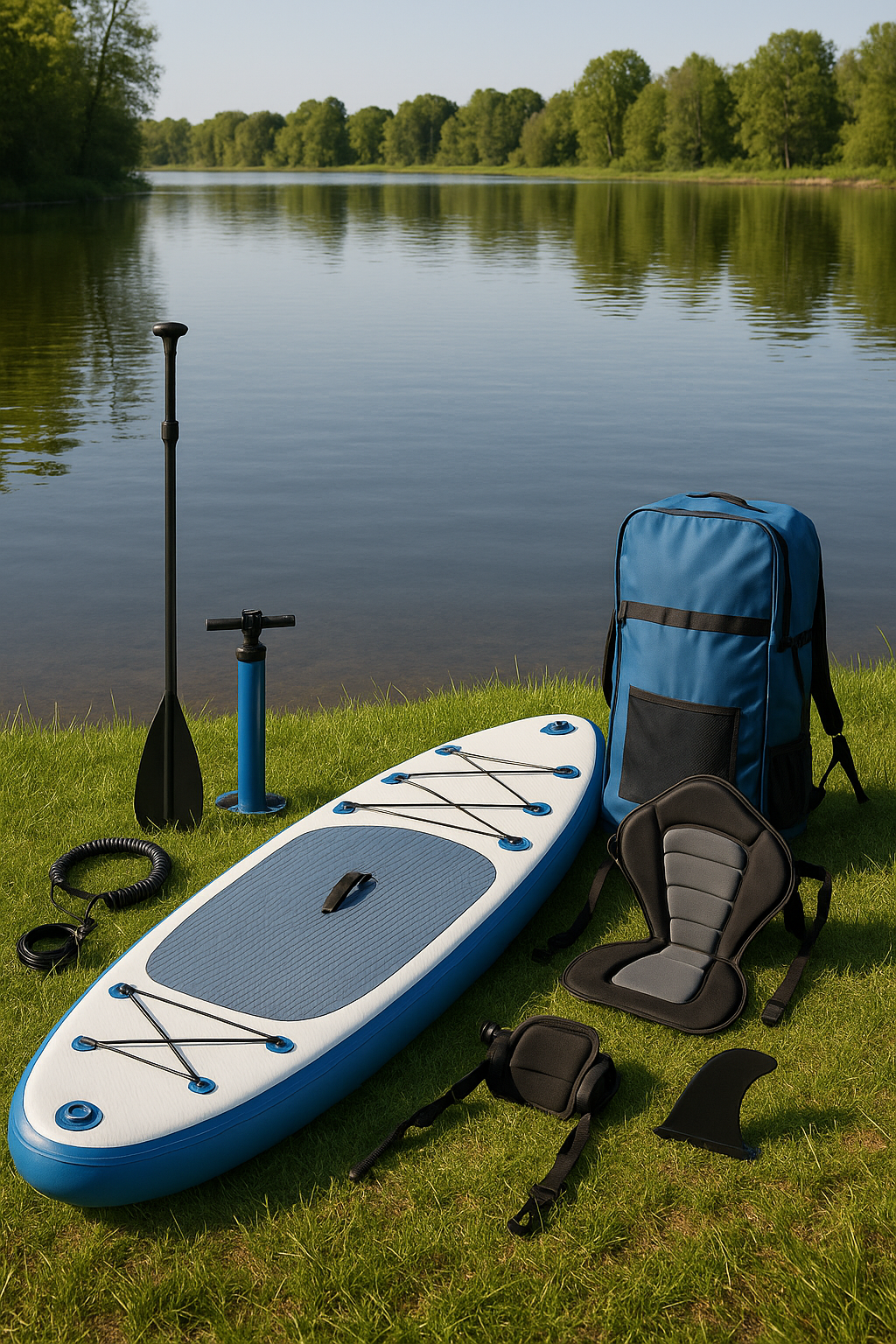 Oppusteligt paddleboard til udendrssport, hvidt, blt, PVC, egnet til ser og floder, 3208415 cm, rwQLYbj562wu