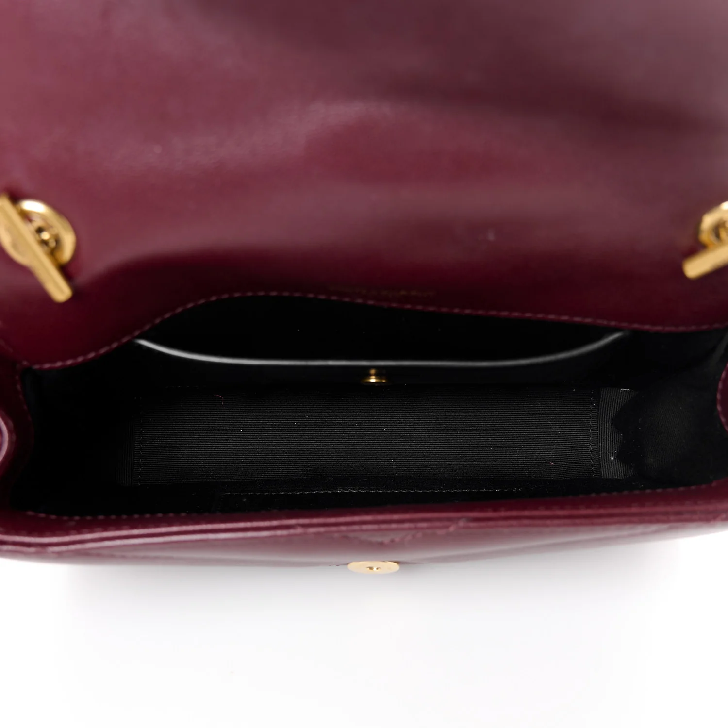 Lambskin Chevron Quilted Mini Loulou Rouge Cabernet
