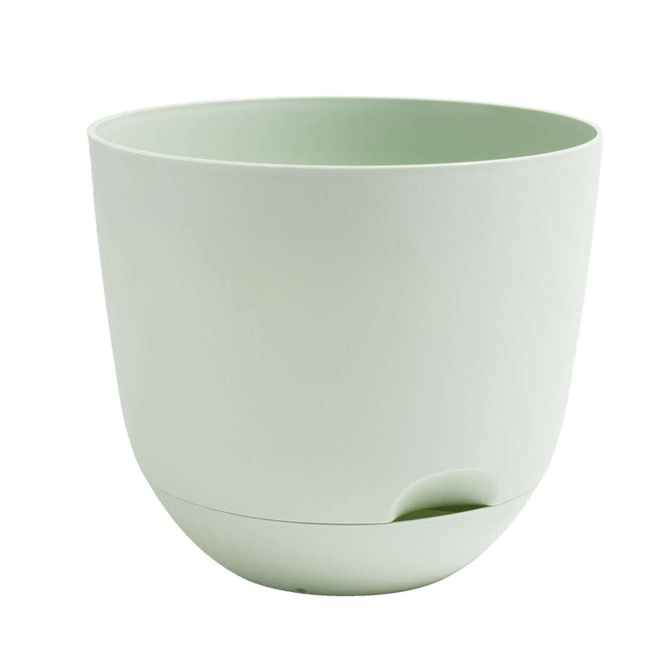 Pot rond avec réserve d'eau plastique vert Ø20xH17,7cm