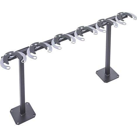 Mottez – Rangement pour 6 trottinettes sur pied – Système antivol par pince – Tube acier carré 30mm – Dimensions 106 x 17,5 x 50cm — vue 3