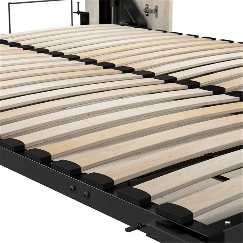 Pemberly Row Queen Murphy Bed and Wardrobes (119W) - Engineered Wood in White
