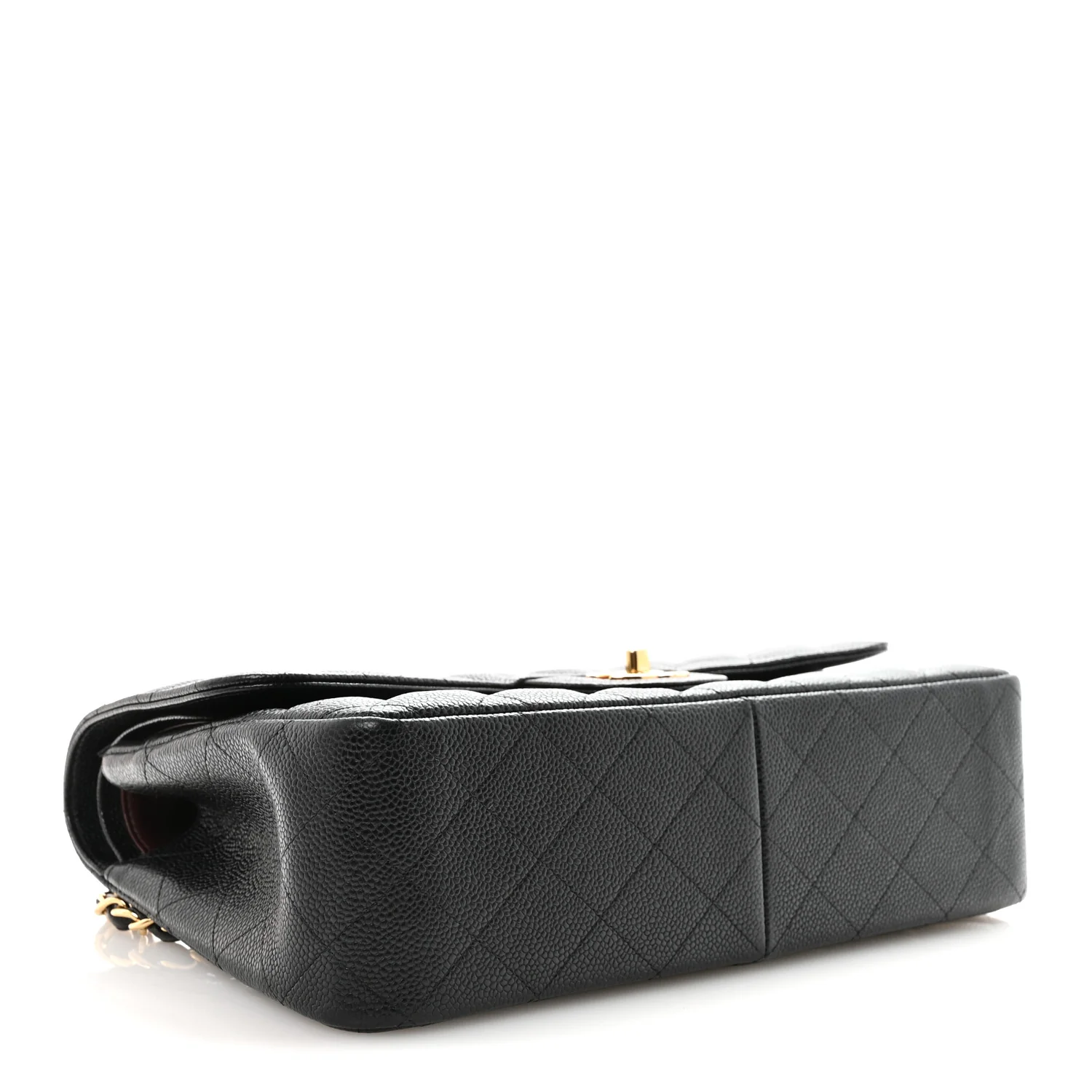 Caviar Quilted Jumbo Double Flap Black