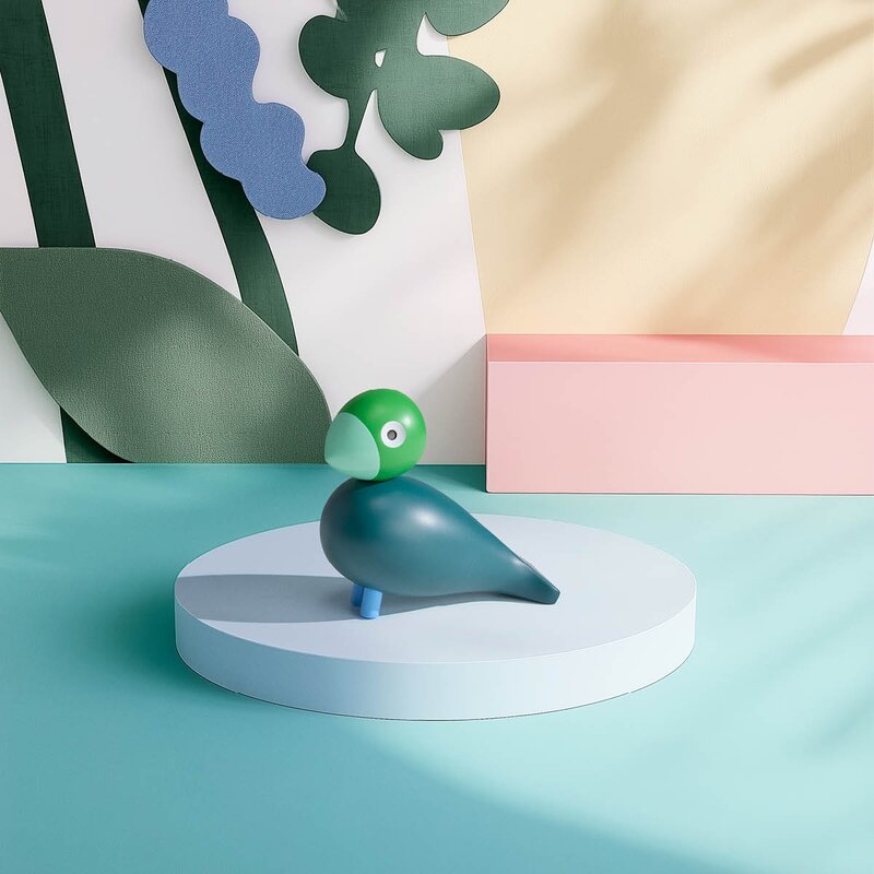 Year Bird 2026 Birk 12,5 cm mørk grønn