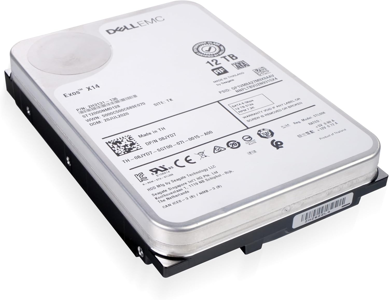 Dell/Seagate Exos X14 12TB ST12000NM0128 7.2K RPM SATA 6Gb/s 512e 3.5
