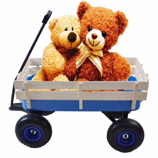 CLEARANCE! Outdoor Sport Red Wagon All Terrain Pulling w/Removable Wooden Side Panels Air Tires Big Foot Panel Wagon 330 lbs. Weight Capacity Sturdy All Steel Wagon Bed Kids' Pull-Along Wagons (Red)(176 lbs/Red) - Image 3