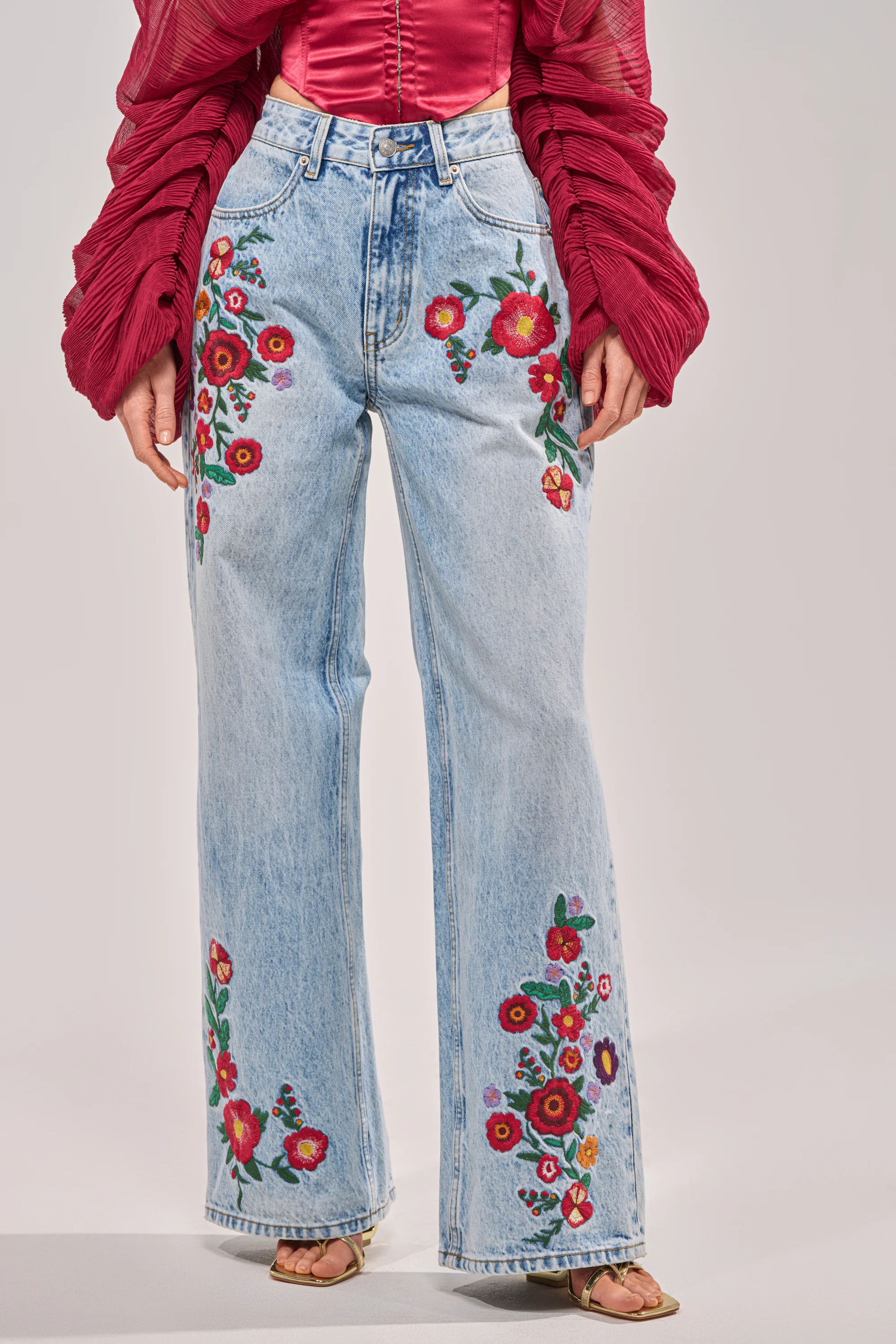 GIVE ME FLOWERS WIDE LEG DENIM - Akira Store