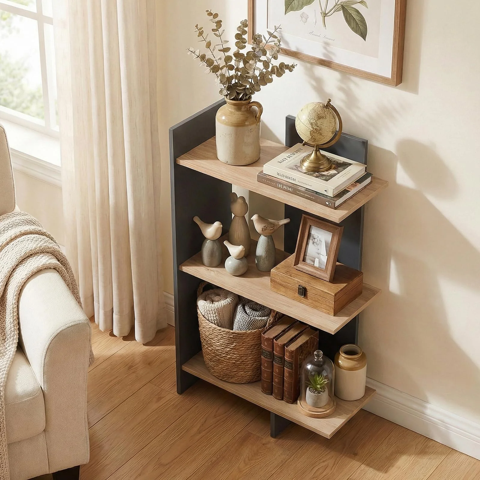 Tangkula 3-Tier Bookshelf Freestanding Bookcase(1/2)