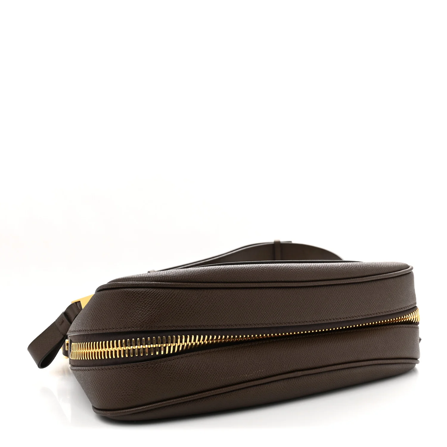 Grained Calfskin Medium Jennifer Crossbody Bag Brown