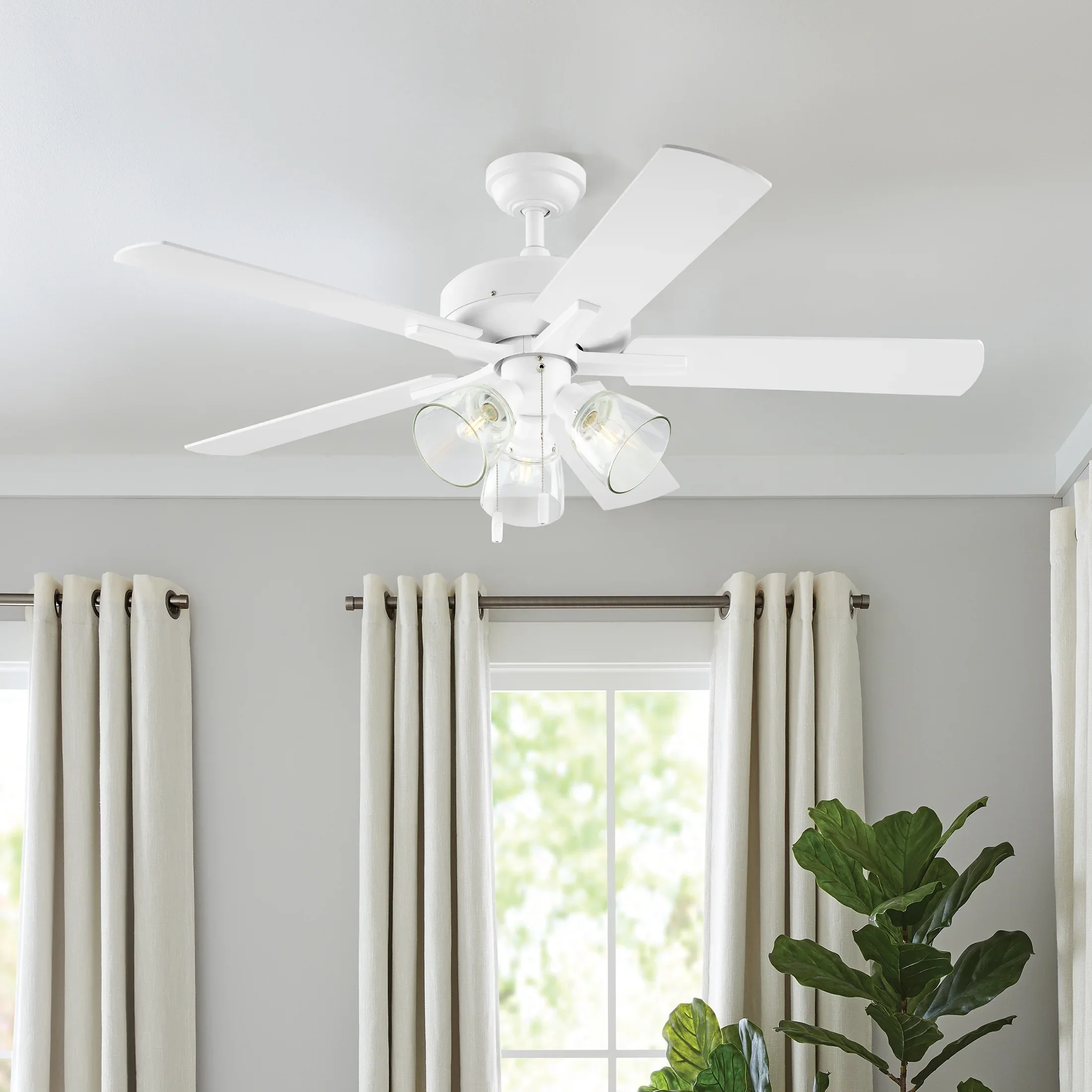Better Homes & Gardens 52 Bronze Transitional Ceiling Fan, 5 Reversible Blades, 3 LED Bulbs Included