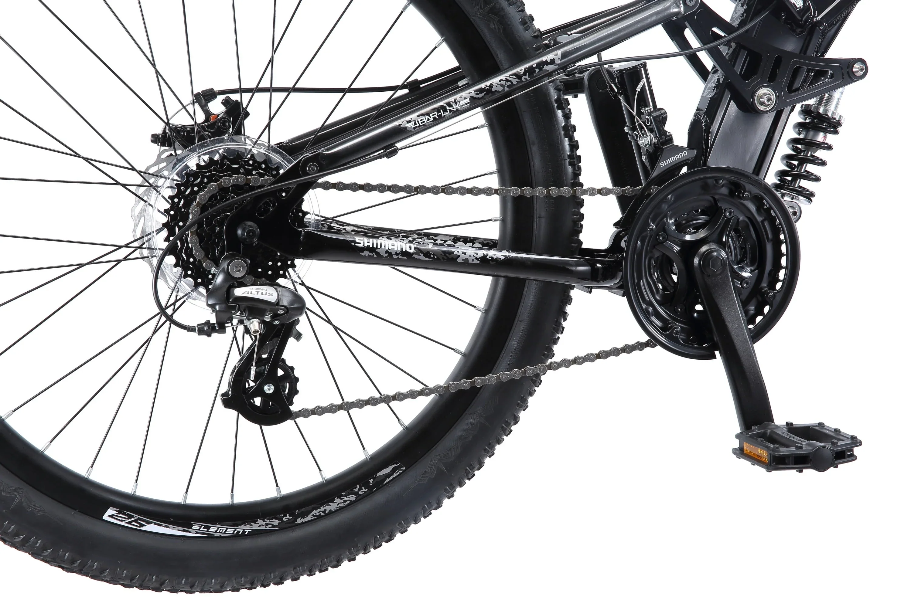 Mongoose Blackcomb Mountain Bike, 26-inch wheels, 24 speeds, Black, Men's