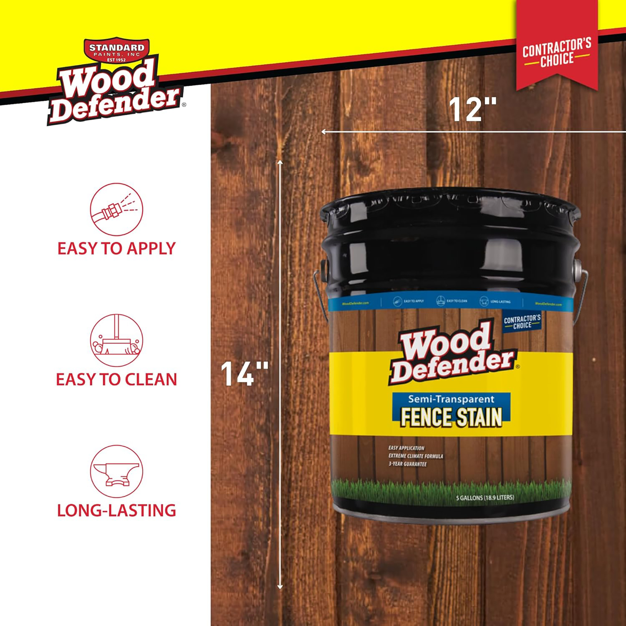 Wood Defender Semi - Transparent Fence Stain WRANGLER 5 - Gallon