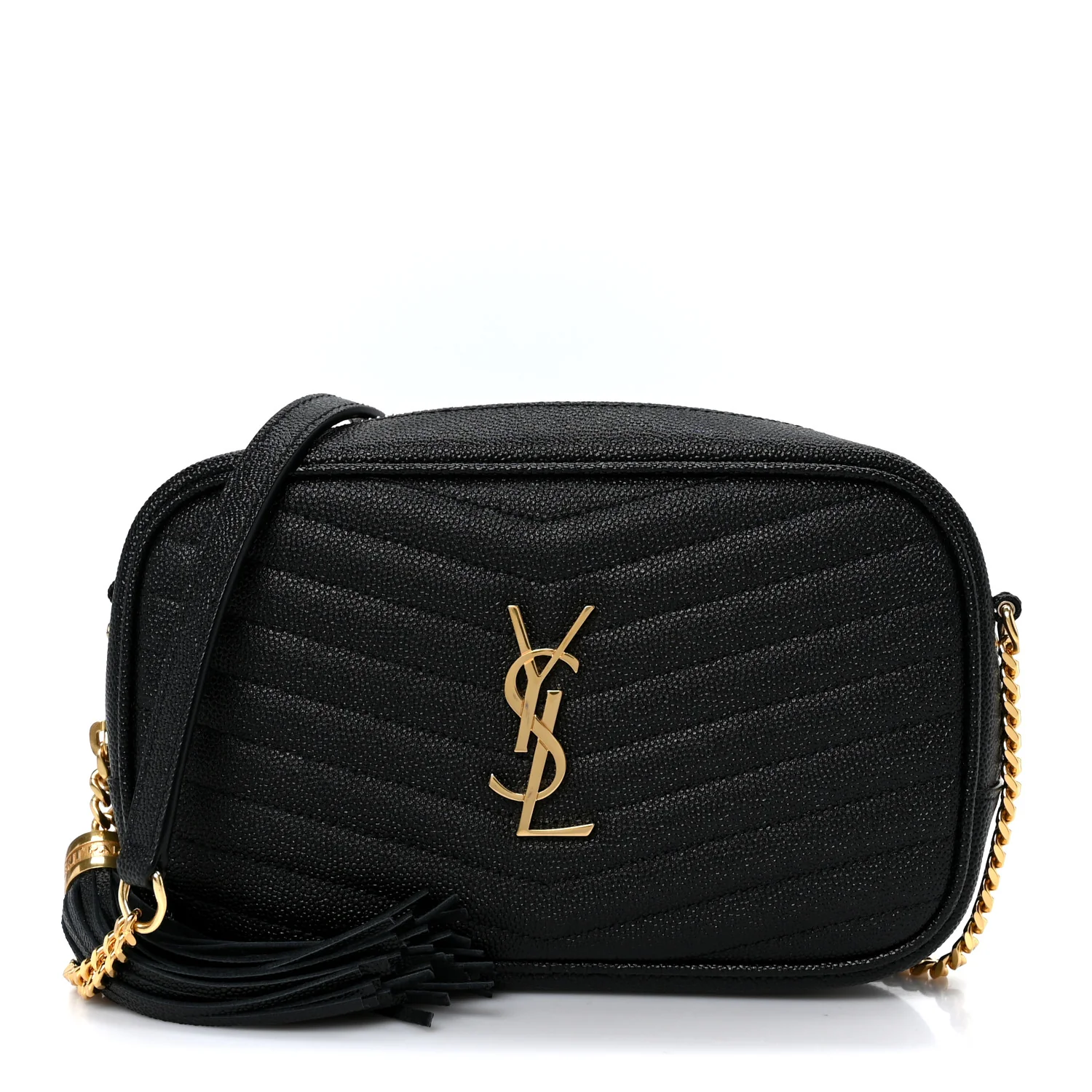 Grain De Poudre Matelasse Monogram Mini Lou Camera Bag Black