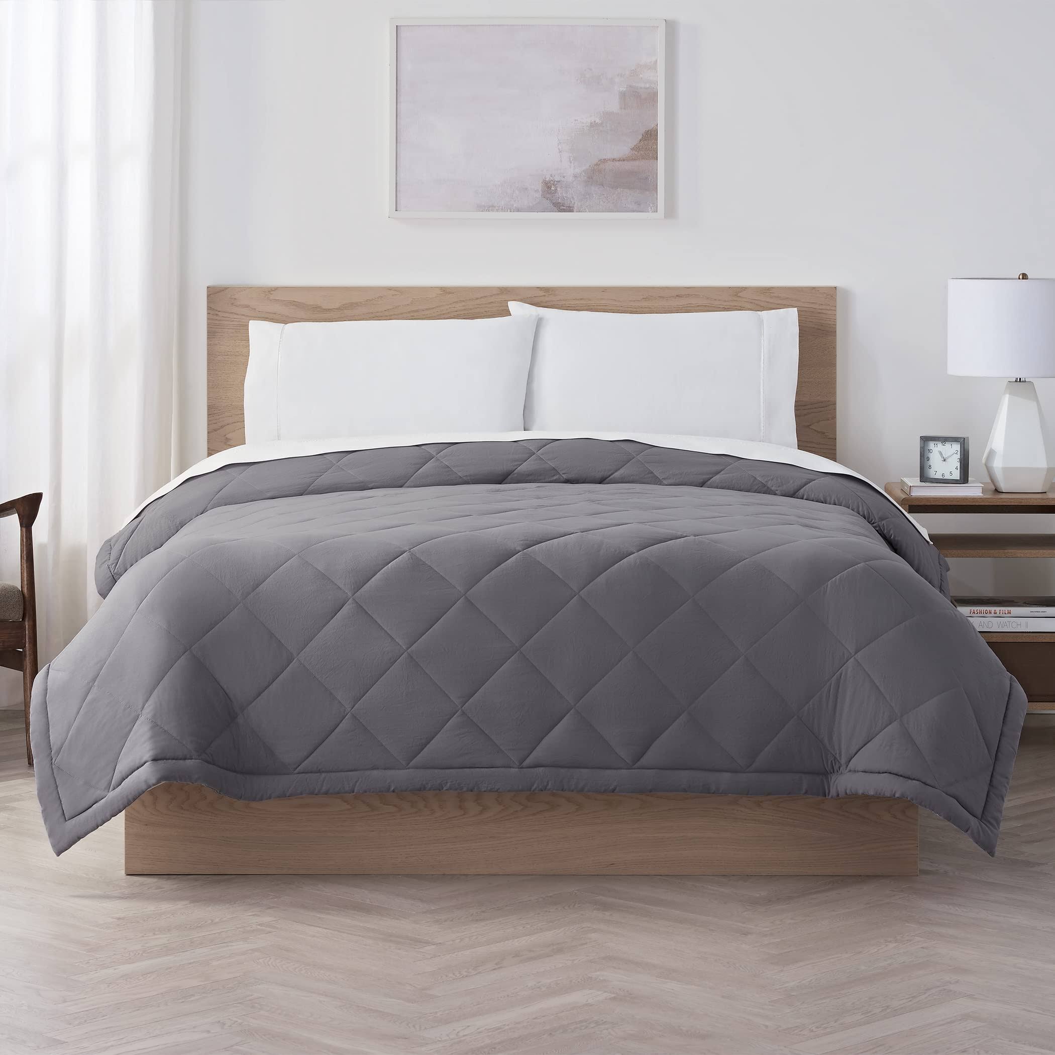 Serta Supersoft Washed Cooling Blanket - Dark Gray - King