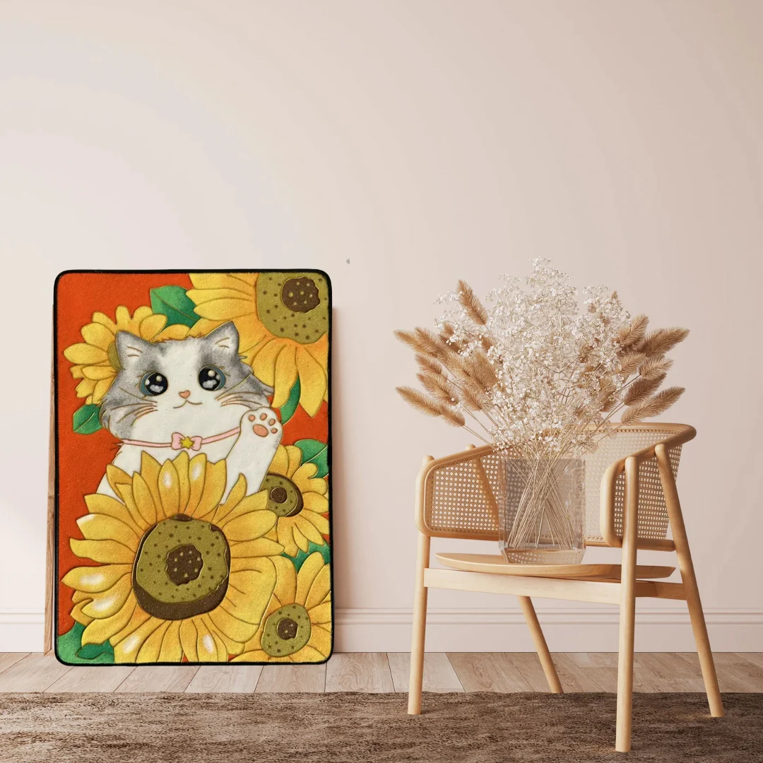 Sunflower Cat, DIY Cloisonne Filigree Enamel Kit, with Tutorial& All Tools
