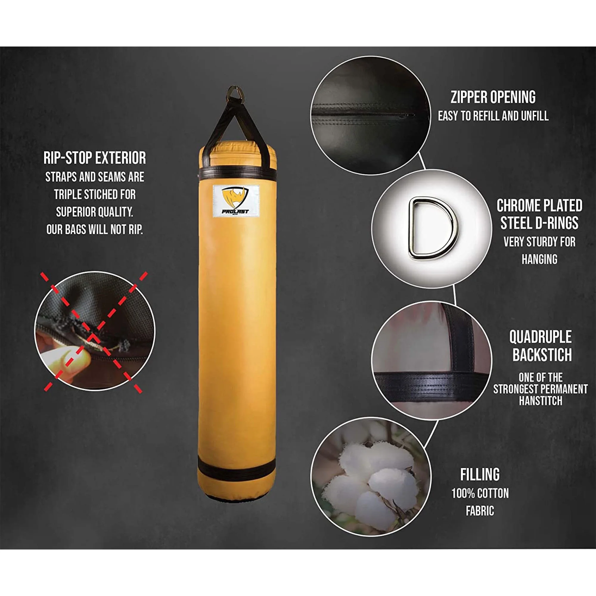 100 Lb Boxing MMA Training Filled Heavy Hanging Punching Bag, Black(Black) - Image 10