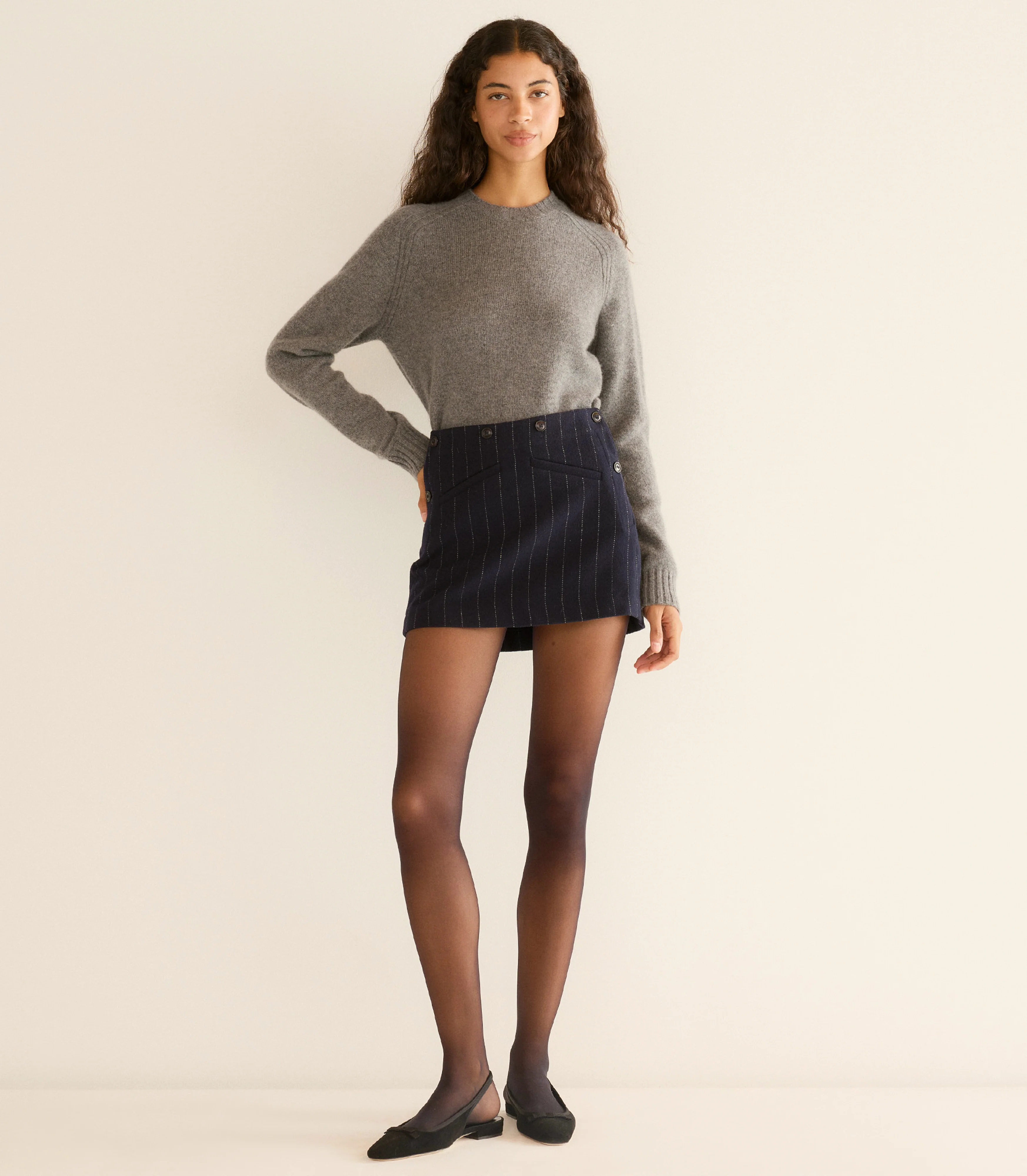 RAINA SKIRT -- MARIANNE PINSTRIPE
