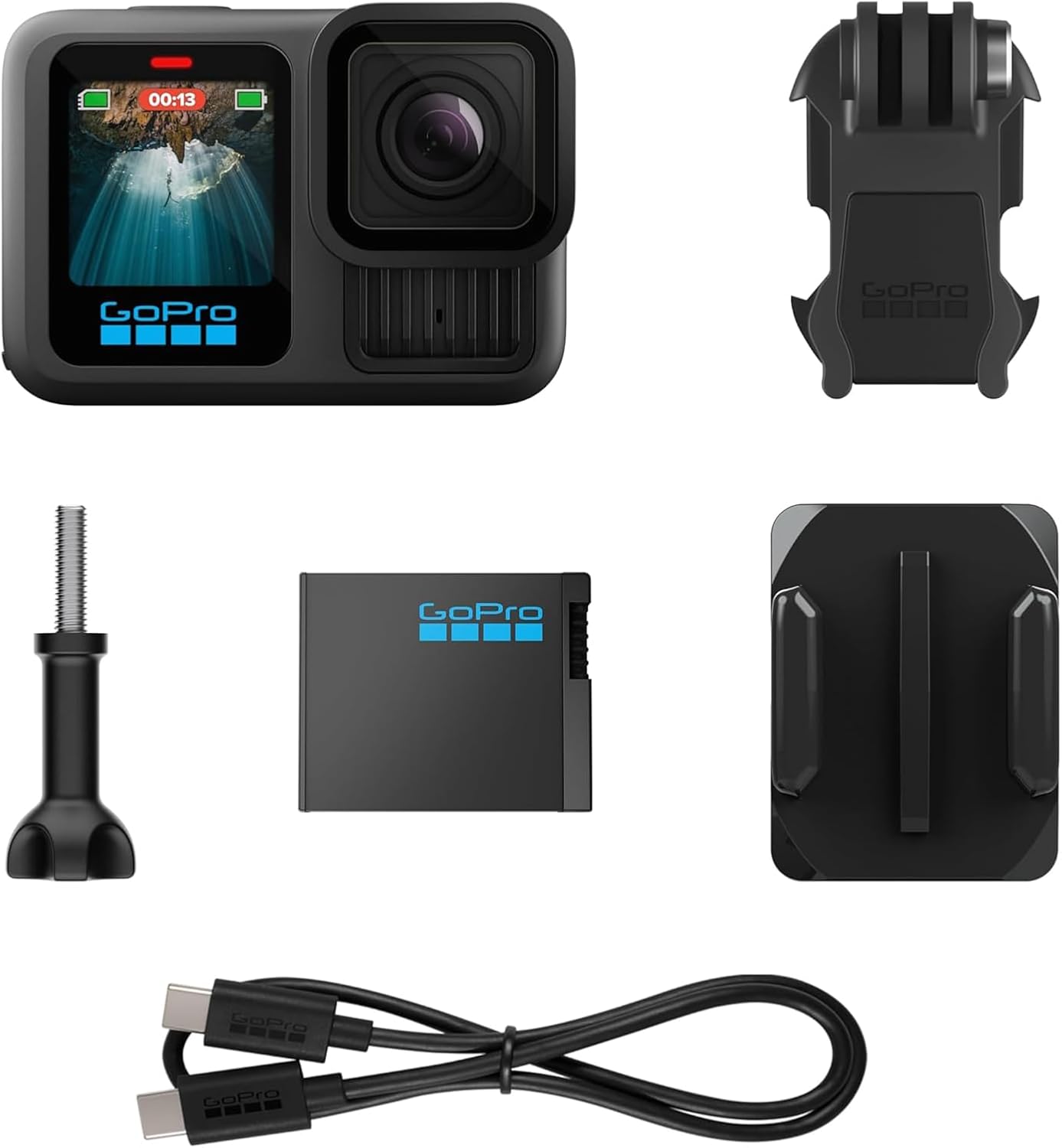 GoPro HERO13 Black Ecommerce Packaging - Waterproof Action Camera with 5.3K60 Video  27MP Photo + Compatability with HB-Series Lenses