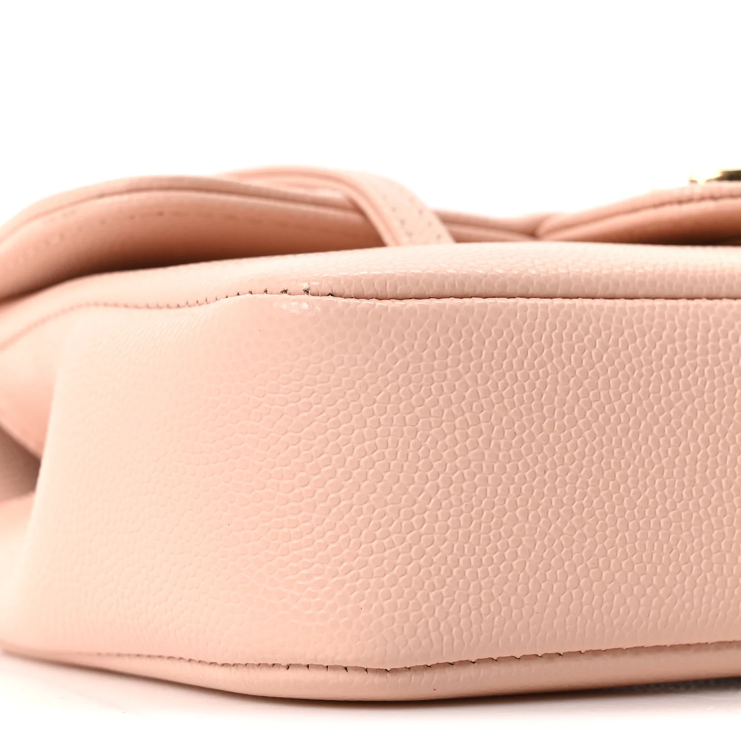 Shiny Caviar Mini Preppy Coco Shoulder Bag Light Pink