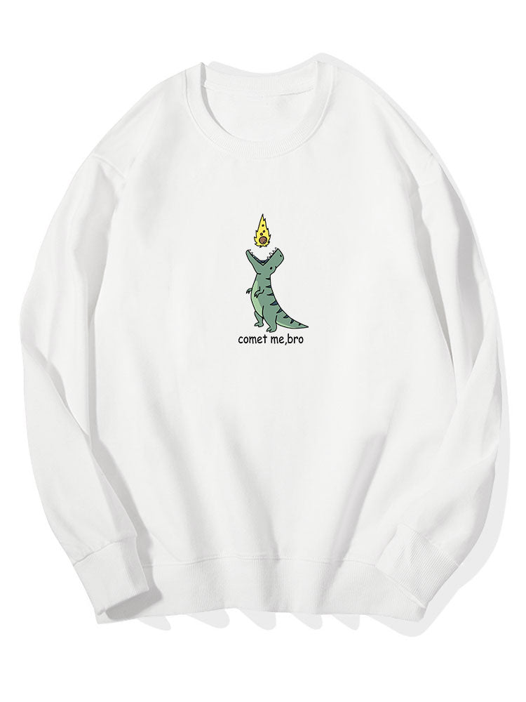 Sweat-shirt en coton à imprimé dinosaure comète