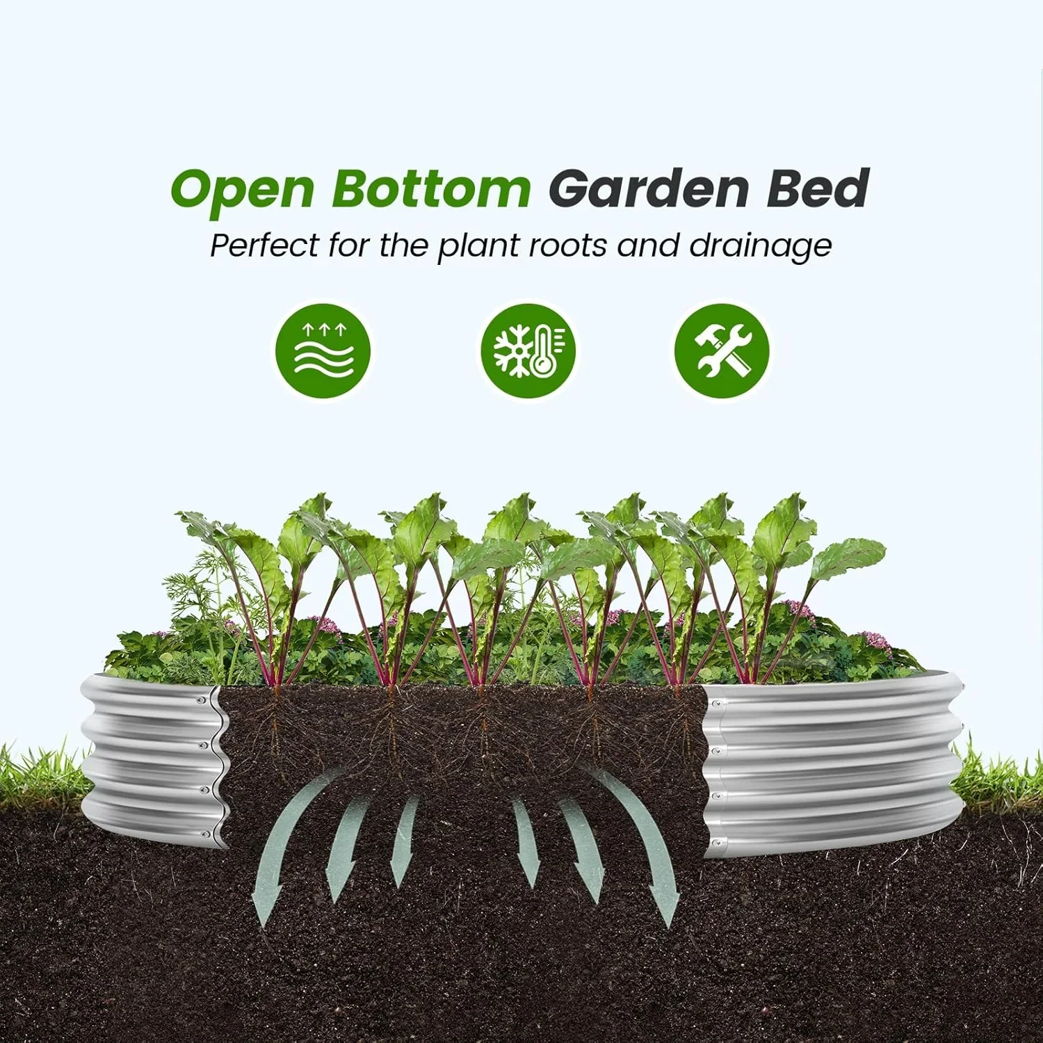 Galvanized Raised Garden Bed 2Pcs, Planter Raised Garden Beds Outdoor, Round Clearance Raised Garden Beds for Gardening Vegetables����