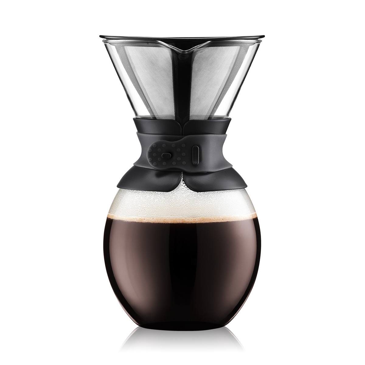 Bodum Pour Over Coffee Maker with Permanent Stainless Steel Filter, 12 Cup, 1.5 L, 51 oz Black