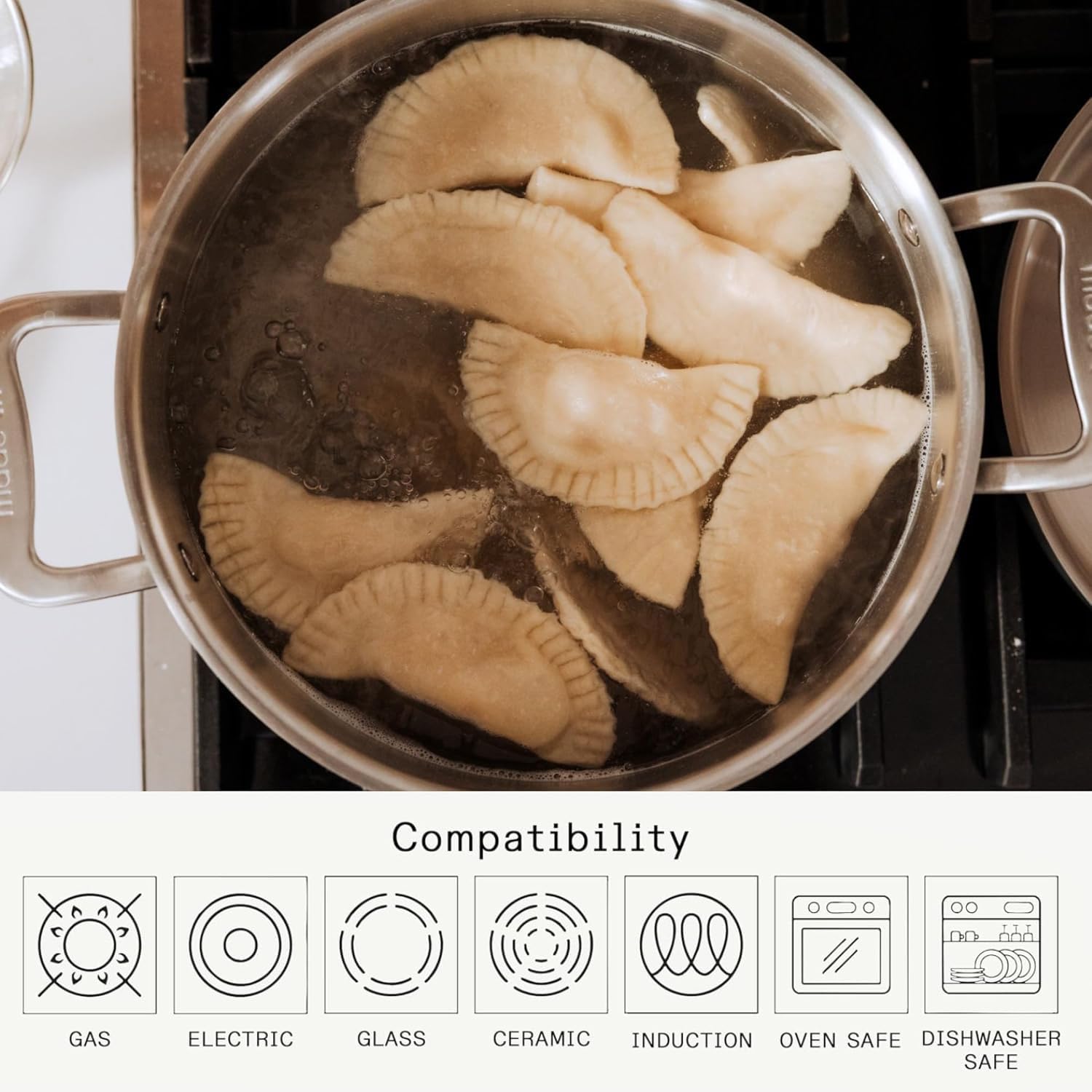 Made In Cookware | 8 Quart Stainless Steel Stock Pot With Lid | 5 Ply Stainless Clad | Professional Cookware | Crafted in Italy | Induction Compatible