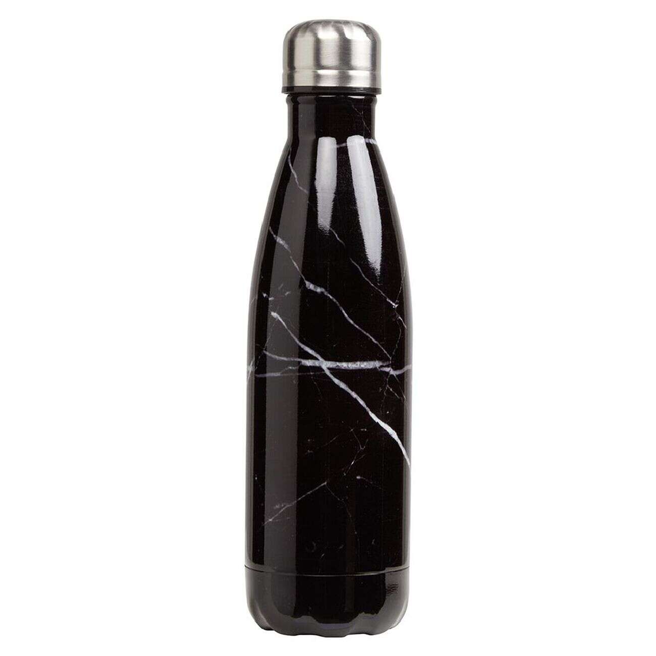 Bouteille isotherme inox noir effet marbre 500 ml