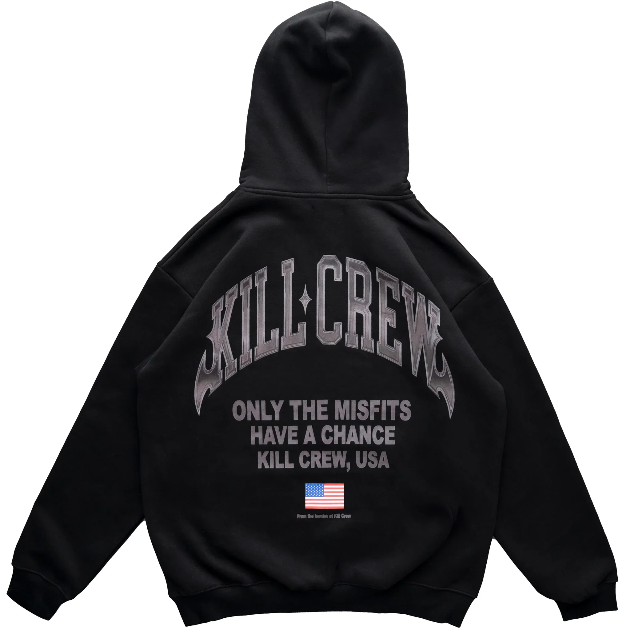 OVERSIZED LUX CHROME HOODIE - BLACKOUT