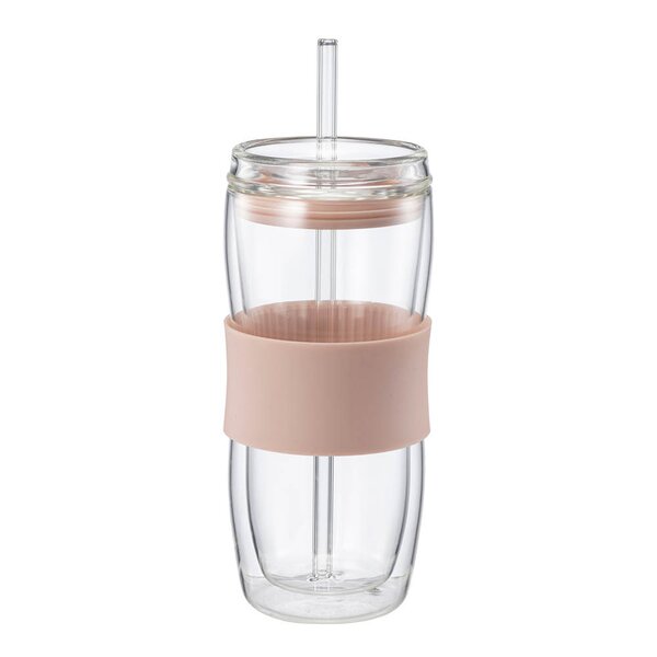 Sipster dobbelvegget drikkeglass 50 cl støvet rosa