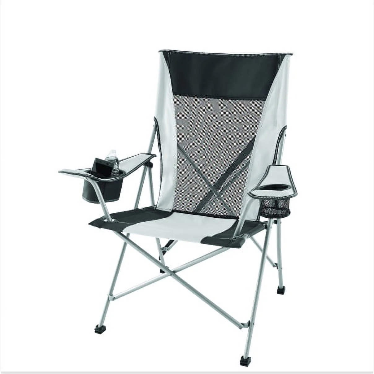 Ozark Trail Tension 2 in 1 Mesh Rocking Camp Chair, Gray and Black, Detachable Rockers, Adult Image 2