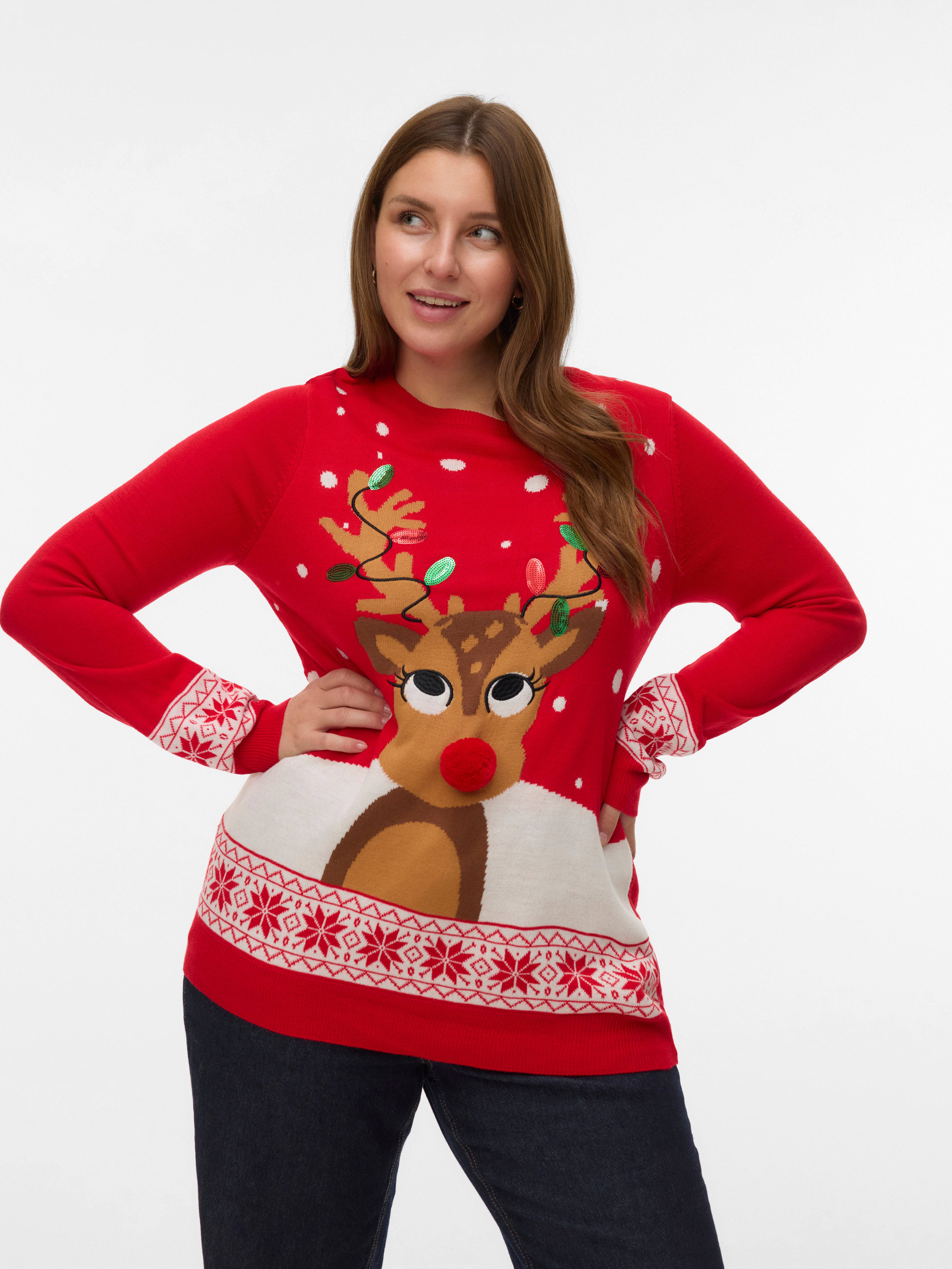 VERO MODA® VMCFROSTYDEER Knitted pullover