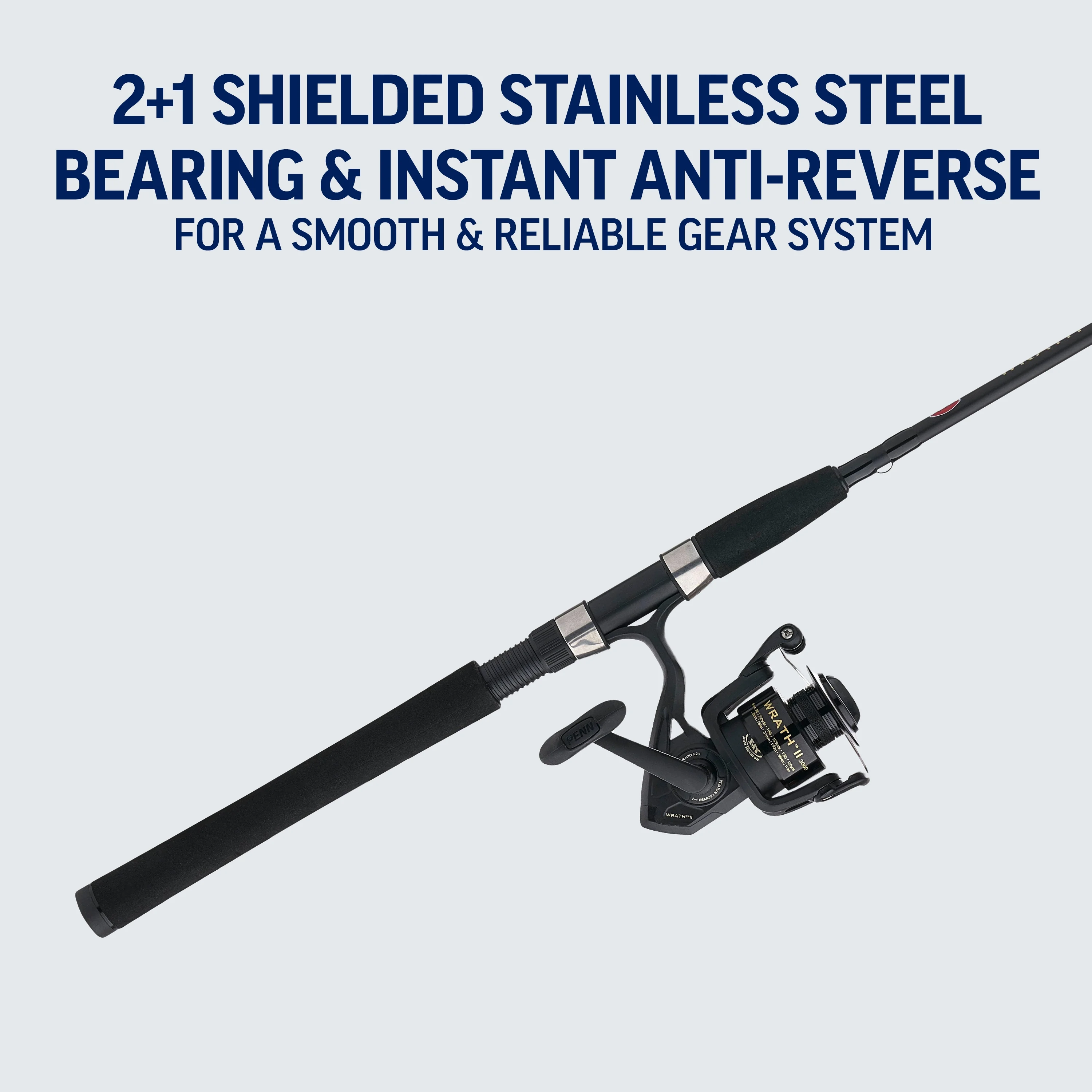 Wrath II Fishing Spinning Combos, 7' Medium Heavy Rod, 5000 Reel - Image 8