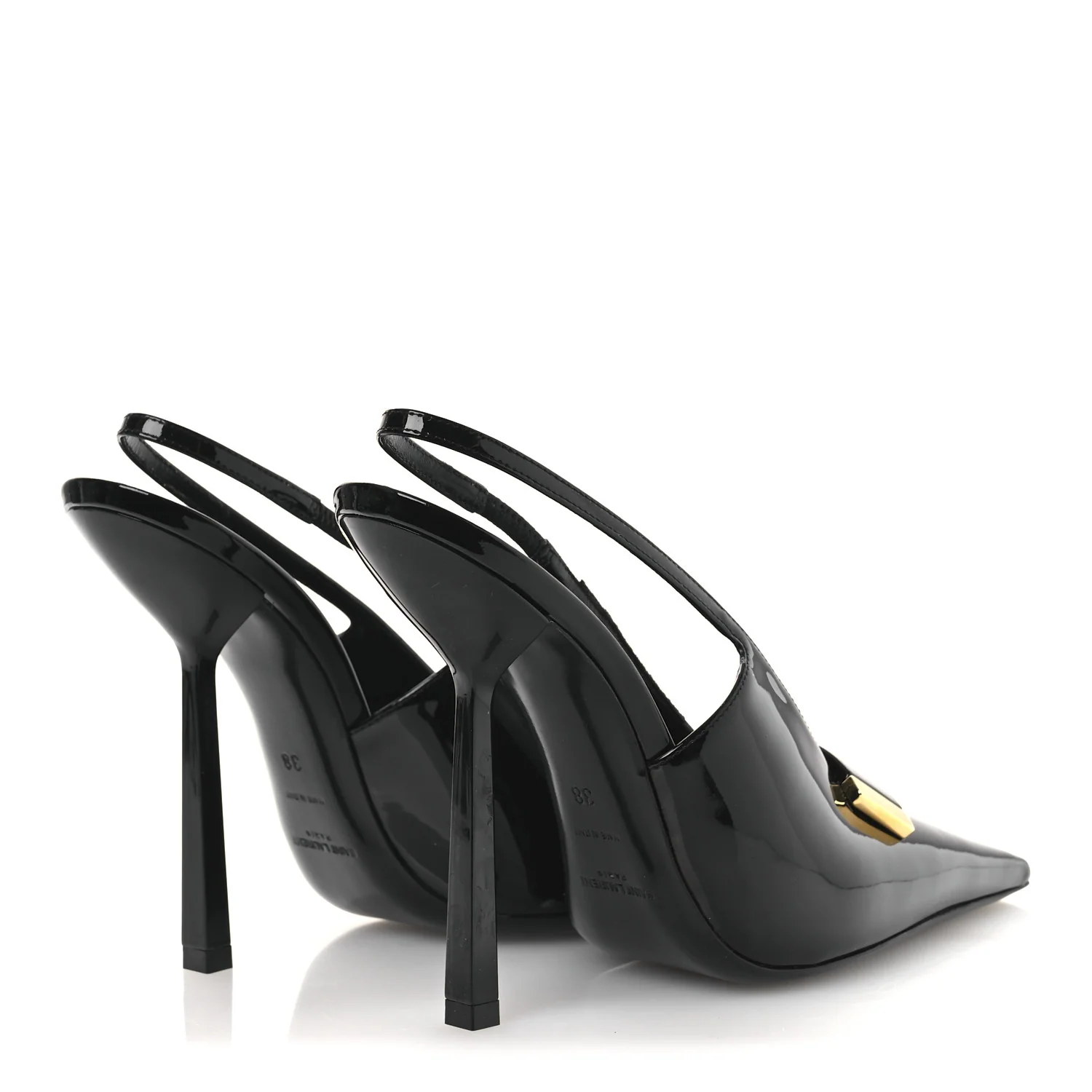 Vernice Grupy Madame 115mm Slingback Pumps 38 Black