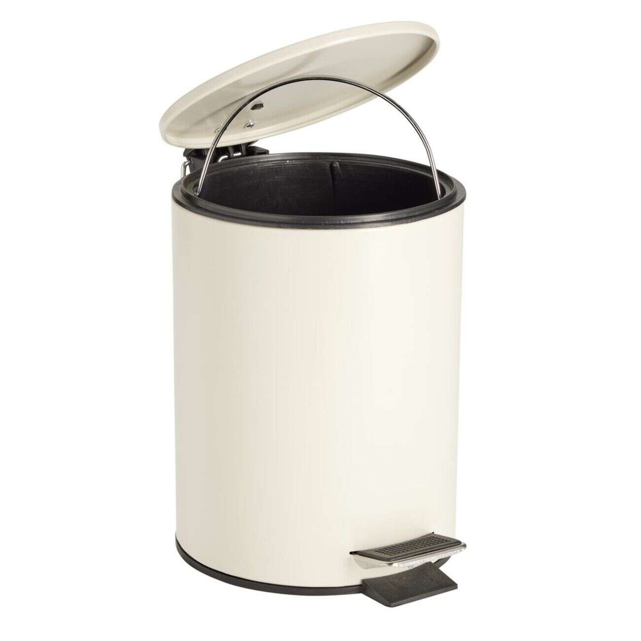 Poubelle salle de bain à pédale 3L beige Ø17xH23,5cm