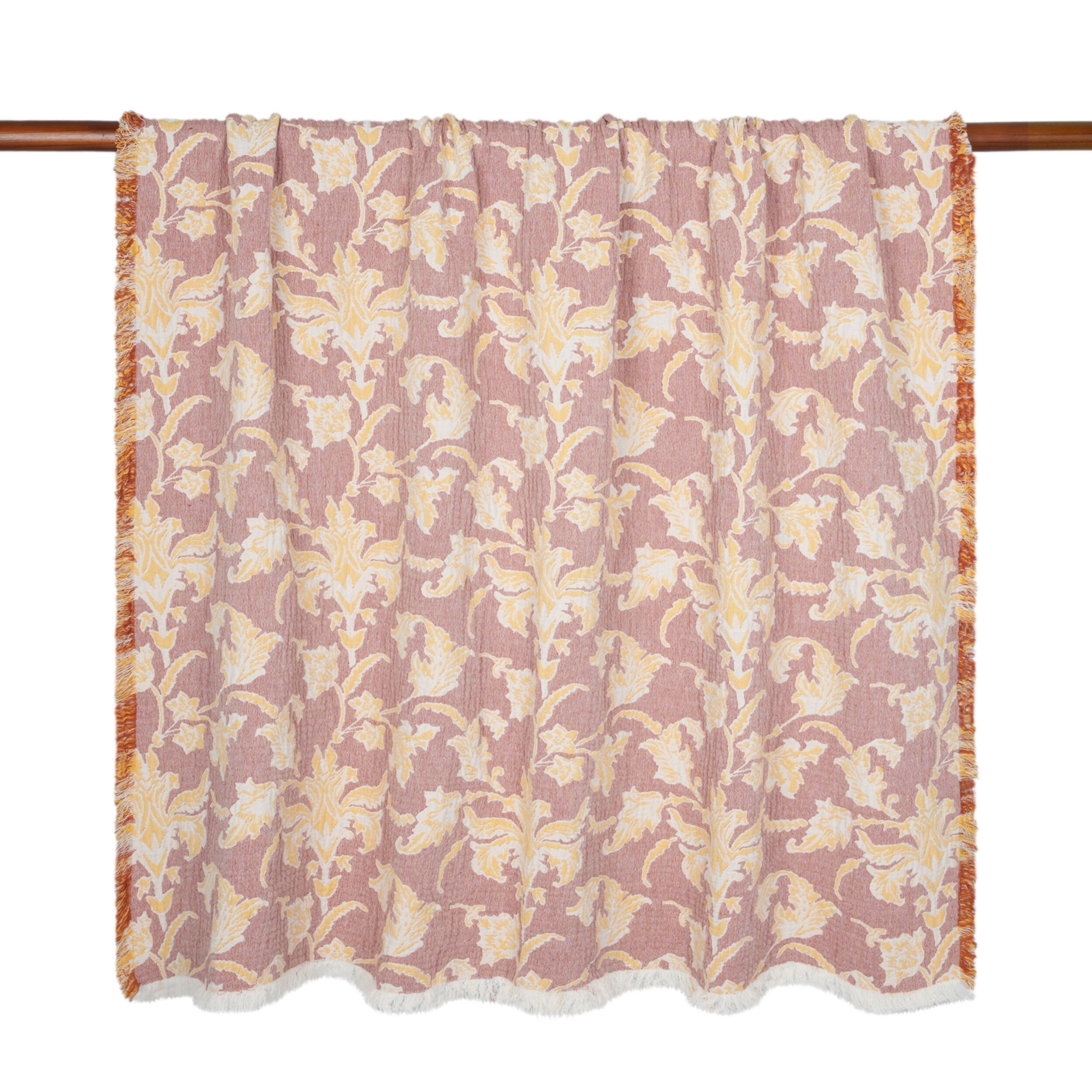Jacquard Garden Cotton Throw 130x170cm Brocade
