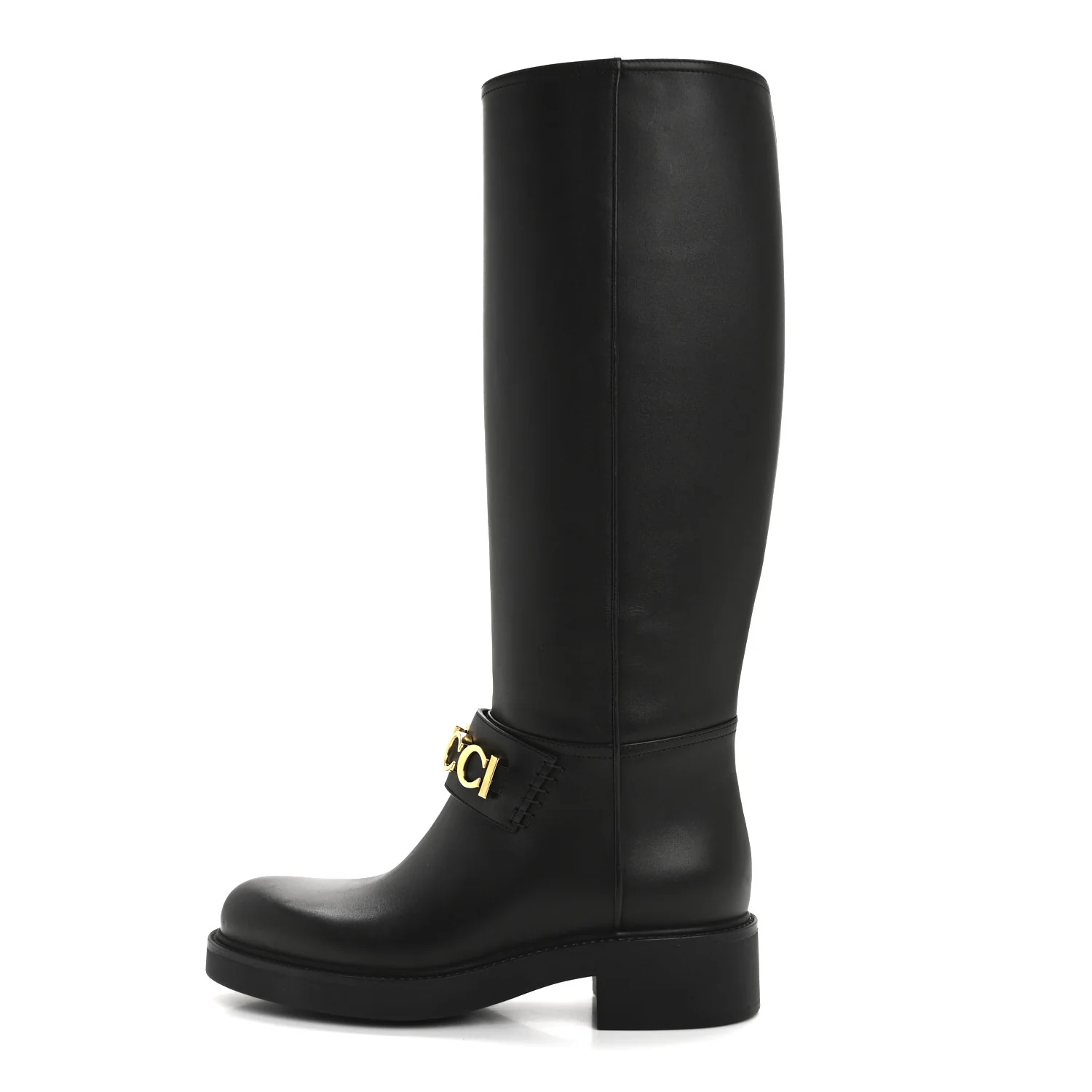 Calfskin Over The Knee Boots 37 Black