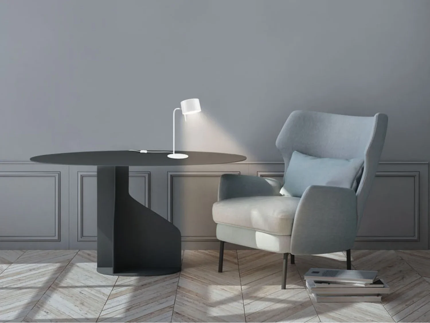 LIVARNO home Lampe de table, 1 ou 2 ampoules, blanc mat